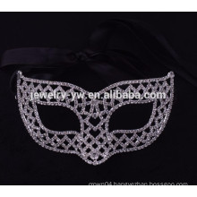 fashion metal silver plated crystal masquerade ball mask for party